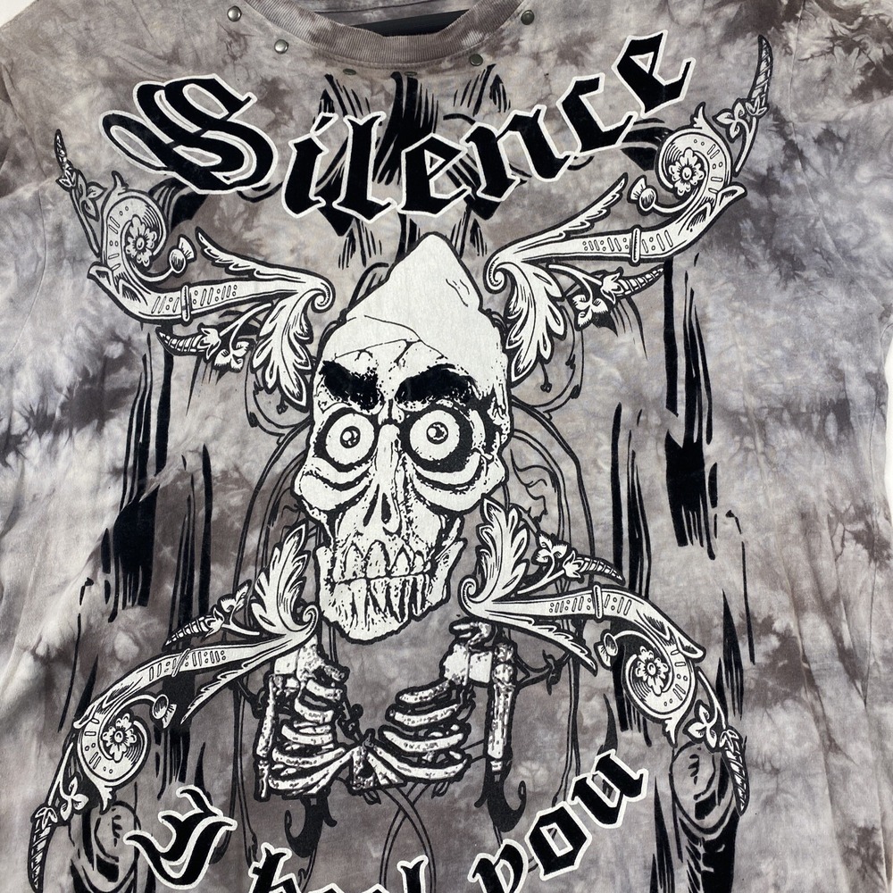 Jeff Dunham Achmed "Silence I Keel You" T-shirt mens large gray tie dye short sl - Picture 12 of 12